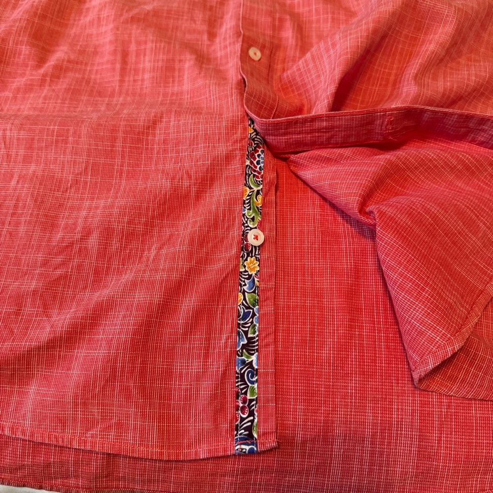 Men’s Soul Of London Orange Short Sleeve Button Down Shirt Sixes XLT Floral - Picture 5 of 7